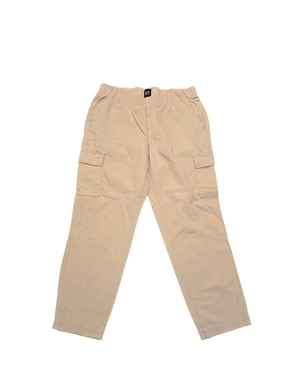 GAP Twill Cargo Pants Elastic Waist Cream Women's Large